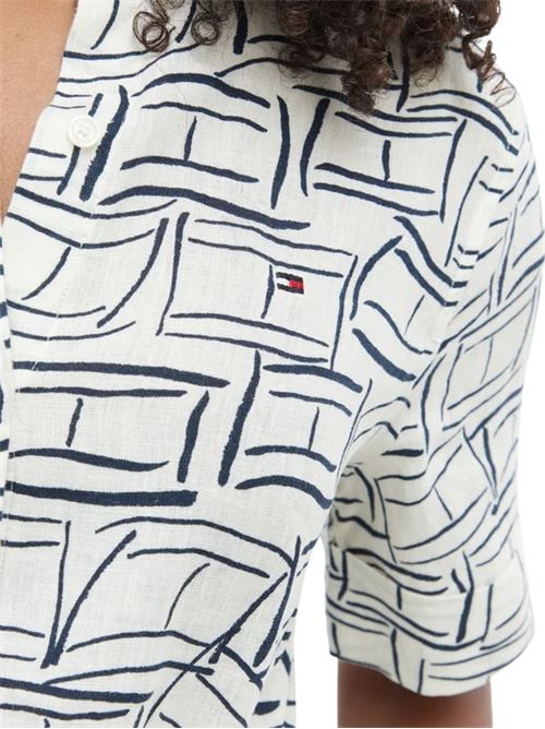 Abito chemisier in lino Tommy Hilfiger | WW0WW496330LC